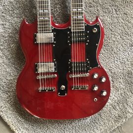 China Custom high quality 12 string+6 string double head electric guitar in Wine red Red SG guitar Gold hardware supplier