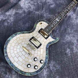 China Custom Abalone Veneer top Electric Guitar Flower Inlays Gold Hardware supplier