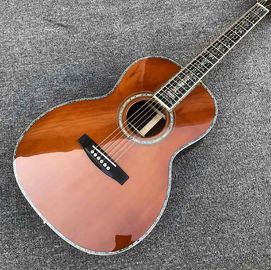 China cedar top 00045 model acoustic guitar red pine 100% all real abalone acoustic electric guitar supplier