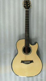 China AAA all solid wood custom guitar handmade GRAND cutaway professional acoustic electric guitar supplier