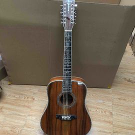 China KOA 12 string guitar, solid koa wood 12 string Acoustic guitar, solid koa wood with abalone inlay supplier