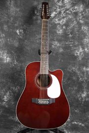 China Grand 12 Strings 41'' Electric Acoustic Guitar Solid Spruce With Fishman 101 EQ Chrome Hardware Wine Red Color supplier