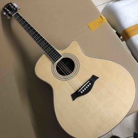 China All Solid Spruce 414 Acoustic Electric Guitar with Fishman 301 Abalone inlays Ebony fingerboard acoustic guitar supplier