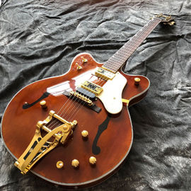 China Semi Hollow Body Jazz Electric Guitar with Gold Color Hardware Rosewood Fingerboard supplier