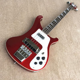 China Best Bass Top quality Rick 4003 model Ricken 4 strings Electric Bass guitar in metal red color Chrome hardware supplier
