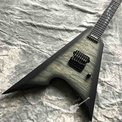 China Custom 7 String Flame Cover Flame Neck Maple Binding Fingerboard Edge Side Light Point Electric Guitar supplier