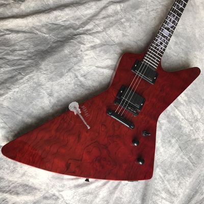 China Custom Electric Guitar Wine Red Rosewood Top Covered Black Hardware Can be Customized Logo supplier