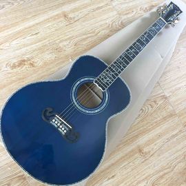 China Solid sprue top flamed maple back side all full abalone binding ebony fingerboard acoustic electric guitar supplier