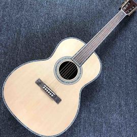 China OEM custom guitar, OOO42 body shape, Acoustic Guitar,solid Spruce top, real abalone binding and ebony fingerboard supplier