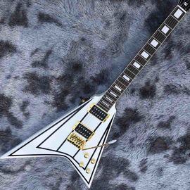 China jackson custom guitar White color Golden hardwares Blocks inlay on rosewood fingerboard flying v electric guitar 6 strin supplier