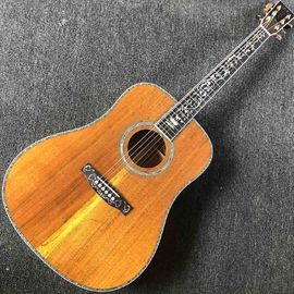 China Custom 41 Inch D Model KOA Wooden Acoustic Guitar with Ebony Fingerboard Real Abalone Shell Binding supplier