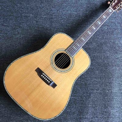 China Custom Top Quality Solid Spruce Top Rosewood Back &amp; Sides Acoustic Cutaway Guitar supplier