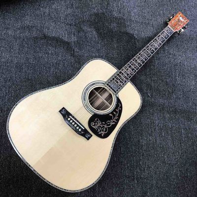 China Custom Grand GD45md Madagascar Acoustic Guitar Solid Europe KOA Back Side Maple Top and Binding One Pcs Mahogany Neck LR supplier
