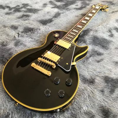 China Custom OEM LP electric guitar in black supplier