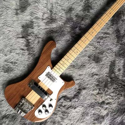 China Custom Walnut Wood Neck Through Body Electric Bass with Active Pickup 4 Strings supplier