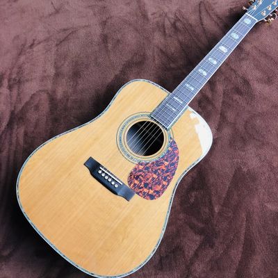 China Custom 41 Inch D Solid Spruce Wood Top Sandalwood Back Side Acoustic Electric Guitar 301 EQ supplier