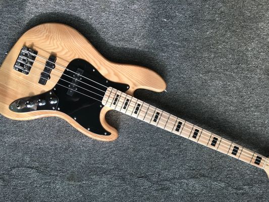 China Custom 4 strings fanned fret electric bass ash body maple neck 33-35' passive pick up supplier