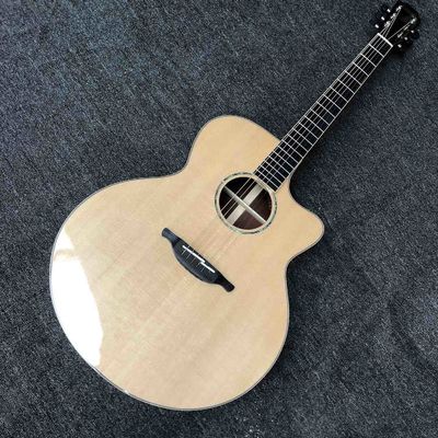 China Custom AA Aaaa Solid Wood Jumbo Acoustic Guitar Solid Cocobolo Back Side Lowden Type Built in Pickup Electronic EQ supplier