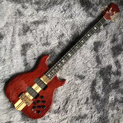 China Custom Grand ALEM Mark King Deluxe Custom 4 Strings Neck Through Body Cut Bottom Heart WALNUT Guitar Bass supplier