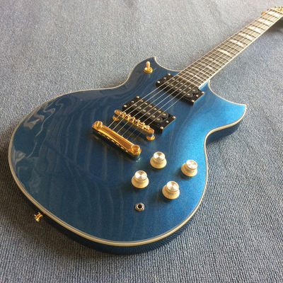 China Custom Grand Electric Guitar in Metallic Blue with Gold Hardware supplier