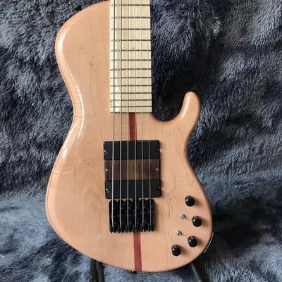 China Custom 6 Strings Neck Through ELM Body Electric Bass Guitar with Active Pickup supplier