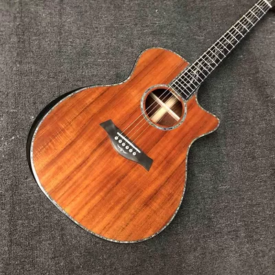 China Custom AAAAA Solid Koa Wood PS14 Acoustic Guitar Abalone Inlays Ebony Fingerboard Cocobolo Back Sides Acoustic Electric supplier