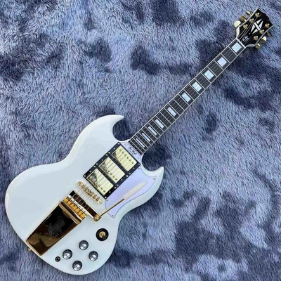 China Custom 63 white Les Paul Custom SG body style Electric Guitar supplier