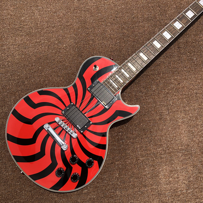 China Custom Grand LP Style Electric Guitar G-Zakk Wylde Bullseye in Cherry Sunburst Windmill Painting Chrome Hardware supplier