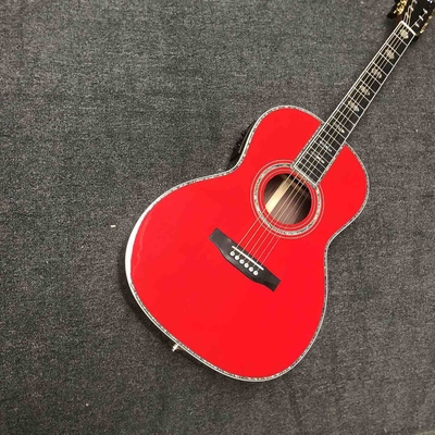 China Custom 39 Inch OOO 45AA AAAAA All Solid Wood Acoustic Guitar with 301 Electronic EQ Ebony Fingerboard Slotted Headstock supplier