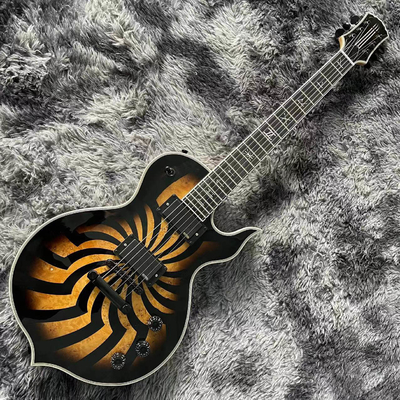 China Custom Grand Guitars Wylde Audio Odin Grail Charcoal Burst Buzzsaw Electric Guitar Ebony Fingerboard Active Pickup supplier