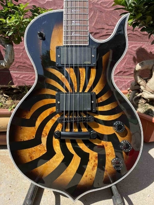 China Custom Wylde Odin Audio Grail Charcoal Burst Buzzsaw Electric Guitar Accept OEM Irregular Guitar EMG Pickup Active or Pa supplier