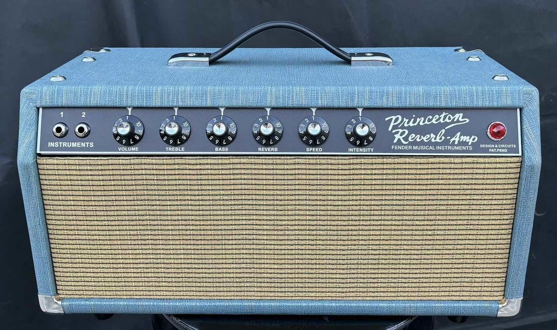 Princeton Reverb Blue Custom Grand ′64 Princeton Reverb Tube Guitar Amp Head in Blue Color ...