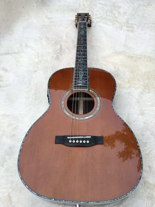 39 inch 000 style acoustic Guitar,Real Abalone inlays,Ebony fingerboard,Solid spruce top