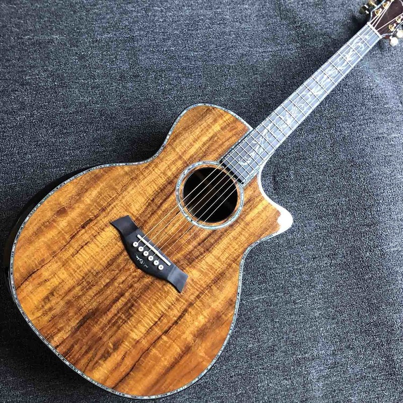 41 inch Solid KOA Top PS14 Acoustic Guitar Cocobolo Back Sides Real abalone Ebony Fingerboard TY