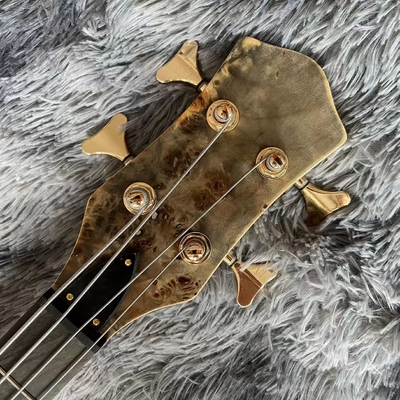 Ebony Fingerboard 4 Strings Bass Factory Burst Maple Top 9V Active Pickup Electric Bass Guitar supplier