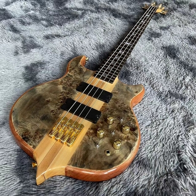 Ebony Fingerboard 4 Strings Bass Factory Burst Maple Top 9V Active Pickup Electric Bass Guitar supplier