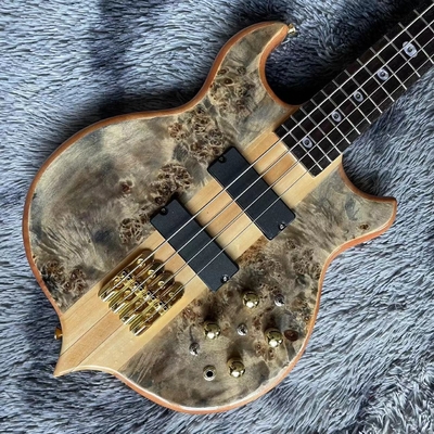 Ebony Fingerboard 4 Strings Bass Factory Burst Maple Top 9V Active Pickup Electric Bass Guitar supplier