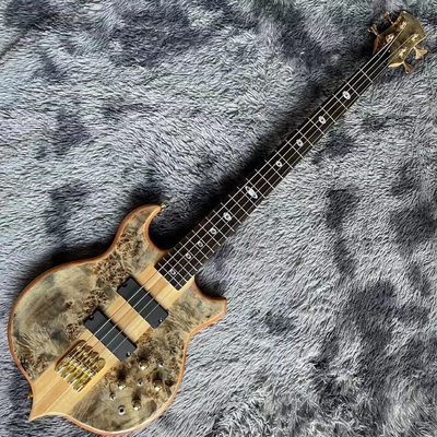 Ebony Fingerboard 4 Strings Bass Factory Burst Maple Top 9V Active Pickup Electric Bass Guitar supplier