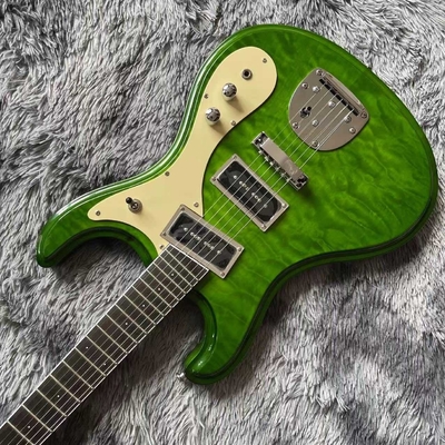 Custom Mosrite Electric guitar JRM Johnny Ramone Guitar with Water Ripple in Green Color supplier