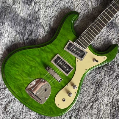 Custom Mosrite Electric guitar JRM Johnny Ramone Guitar with Water Ripple in Green Color supplier