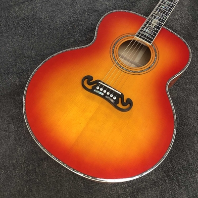 Custom Grand jumbo 43 inch J200 water ripple back side with kinds colors Acoustic Guitar life tree inlay neck, vintage supplier