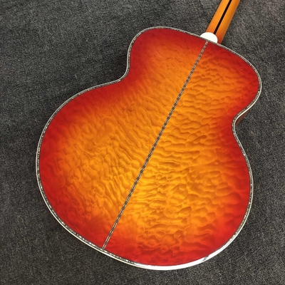 Custom Grand jumbo 43 inch J200 water ripple back side with kinds colors Acoustic Guitar life tree inlay neck, vintage supplier