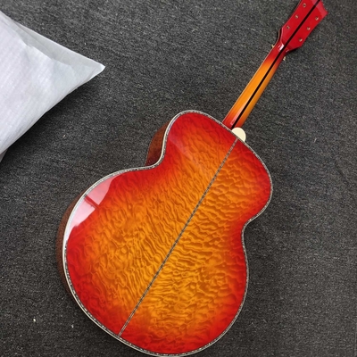 Custom Grand jumbo 43 inch J200 water ripple back side with kinds colors Acoustic Guitar life tree inlay neck, vintage supplier