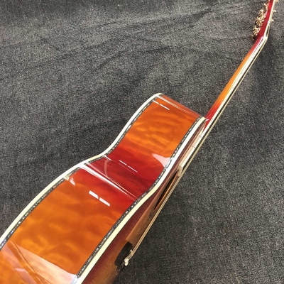 Custom Grand jumbo 43 inch J200 water ripple back side with kinds colors Acoustic Guitar life tree inlay neck, vintage supplier