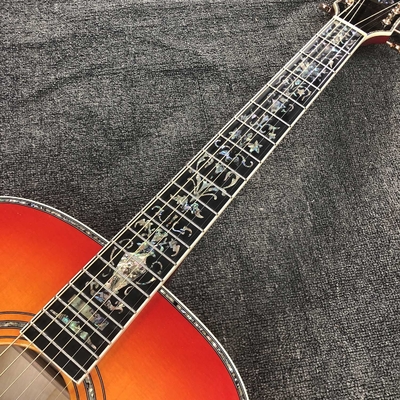 Custom Grand jumbo 43 inch J200 water ripple back side with kinds colors Acoustic Guitar life tree inlay neck, vintage supplier