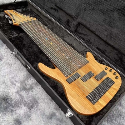 Custom 17 Strings Neck Through Body Electric Bass Guitar with Rosewood Fingerboard Fretless Inlay supplier