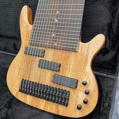 Custom 17 Strings Neck Through Body Electric Bass Guitar with Rosewood Fingerboard Fretless Inlay supplier