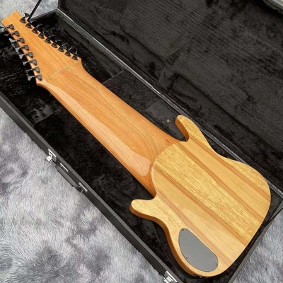 Custom 17 Strings Neck Through Body Electric Bass Guitar with Rosewood Fingerboard Fretless Inlay supplier