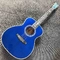 Custom OM Body Acoustic Electric Guitar Real Abalone Inlays Ebony Fingerboard Burst Maple Water Wave 301 Electronic supplier