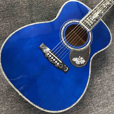 Custom OM Body Acoustic Electric Guitar Real Abalone Inlays Ebony Fingerboard Burst Maple Water Wave 301 Electronic supplier